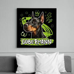 printfashion Dobermann firka - Vászonkép - Fekete (11852080)