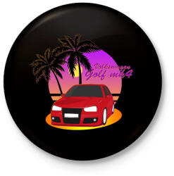 printfashion Vice City - VW Golf - Kitűző, hűtőmágnes - Fekete (3102992)