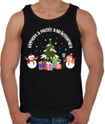 printfashion Vágyom a mesés karácsonyra - Férfi atléta - Fekete (10206911)