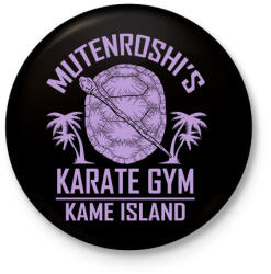 printfashion Zseniális teknős karate suli - Kitűző, hűtőmágnes - Fekete (3093582)