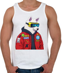 printfashion CYBER DOG - Férfi atléta - Fehér (4840223)