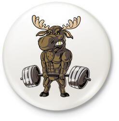 printfashion Kigyúrt szarvas - Kitűző, hűtőmágnes - Fehér (13222201)