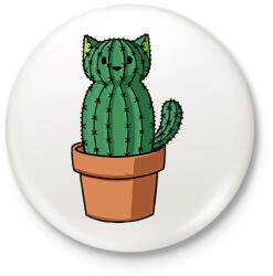 printfashion Cicás kaktusz - Kitűző, hűtőmágnes - Fehér (16077837)
