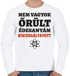 printfashion Agymenők - nem vagyok őrült - Férfi pulóver - Fehér (9946551)