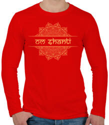 printfashion Om Shanti - Férfi hosszú ujjú póló - Piros (14514011)