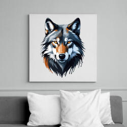 printfashion Farkas - Vászonkép - Fehér (16082575)