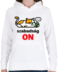 printfashion Szabadság On - Női kapucnis pulóver - Fehér (11492383)