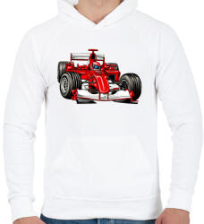 printfashion Forma 1 - Férfi kapucnis pulóver - Fehér (15610786)