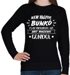 printfashion Nem vagyok bunkó - Női pulóver - Fekete (11701932)