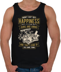 printfashion Pénz, fegyver, boldogság - Férfi atléta - Fekete (1046865)