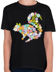 printfashion Mókus virág - Gyerek póló - Fekete (1556756)