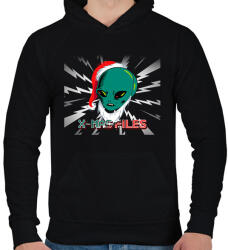 printfashion X-MAS FILES 2 - Férfi kapucnis pulóver - Fekete (10830879)