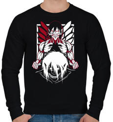 printfashion Attack On TItan - Férfi pulóver - Fekete (2275890)