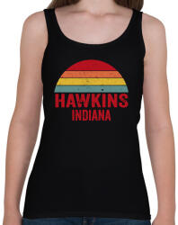 printfashion Retro Hawkins Indiana - Női atléta - Fekete (7691489)