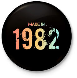 printfashion 1982 - Kitűző, hűtőmágnes - Fekete (6227743)