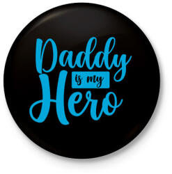 printfashion Apa a hősöm - Kitűző, hűtőmágnes - Fekete (3104043)