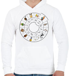 printfashion Vízöntő - Férfi kapucnis pulóver - Fehér (869701)