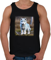 printfashion kölyök farkas / husky - Férfi atléta - Fekete (15150202)
