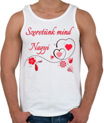 printfashion Szeretünk mind Nagyi - Férfi atléta - Fehér (4826660)