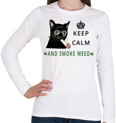 printfashion KEEP CALM - Női hosszú ujjú póló - Fehér (1440480)