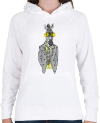 printfashion Hipster Zebra - Női kapucnis pulóver - Fehér (1247594)