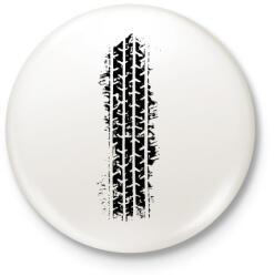 printfashion Tire Tread skid - Kitűző, hűtőmágnes - Fehér (3081352)