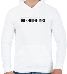 printfashion No Hard Feelings - Fekete - Férfi kapucnis pulóver - Fehér (1571025)