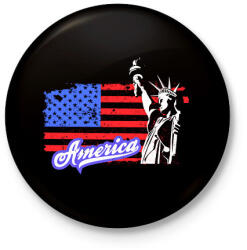 printfashion usa liberty - Kitűző, hűtőmágnes - Fekete (16216854)