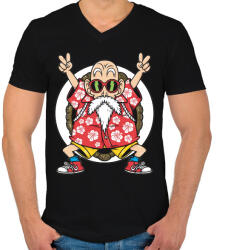 printfashion Zseniális teknős - Férfi V-nyakú póló - Fekete (1106646)