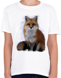 printfashion róka - Gyerek póló - Fehér (13058243)