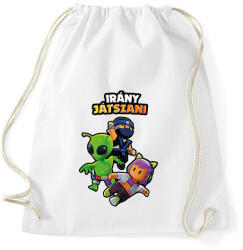 printfashion Irány játszani - Stumble Guys - Sportzsák, Tornazsák - Fehér (16081853)