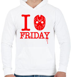 printfashion I love Jason! - Férfi kapucnis pulóver - Fehér (1872501)