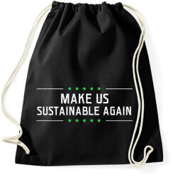 printfashion Tegyük fenttarthatóvá! - Sportzsák, Tornazsák - Fekete (2290495)