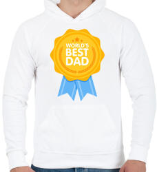 printfashion Legjobb apa - Férfi kapucnis pulóver - Fehér (13617851)