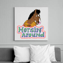 printfashion Horsin' around - Vászonkép - Fehér (6629184)