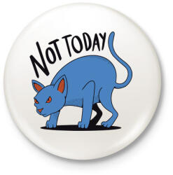 printfashion Cat not today - Kitűző, hűtőmágnes - Fehér (4243140)