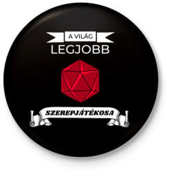 printfashion A Világ Legjobb Szerepjátékosa (FF) - Kitűző, hűtőmágnes - Fekete (3103056)