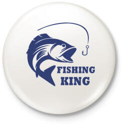 printfashion Fishing King - Kitűző, hűtőmágnes - Fehér (10776617)
