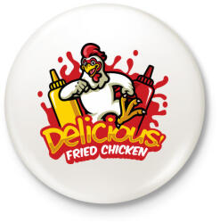 printfashion Fried Chicken - Kitűző, hűtőmágnes - Fehér (5114972)