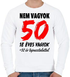 printfashion Nem vagyok 50! - Férfi pulóver - Fehér (993048)