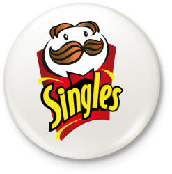 printfashion Singles - szinglik - Pringles paródia - Kitűző, hűtőmágnes - Fehér (5654533)