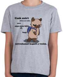 printfashion Kenny, a capybara és a suli (fekete szöveg) - Gyerek póló - Sport szürke (14655512)