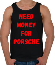 printfashion NEED MONEY FOR PORSCHE (P) - Férfi atléta - Fekete (16245539)