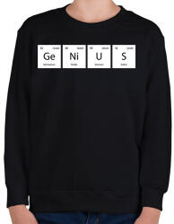 printfashion GeNiUS (Periódusos rendszer) - Gyerek pulóver - Fekete (11474616)