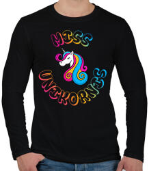 printfashion Miss Unikornis - Férfi hosszú ujjú póló - Fekete (2625427)