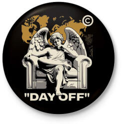 printfashion Day Off" - Kitűző, hűtőmágnes - Fekete (16783017)