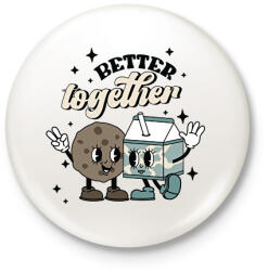 printfashion Retro páros - süt és tej - Kitűző, hűtőmágnes - Fehér (11705455)