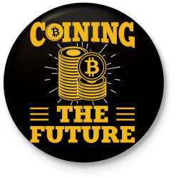 printfashion BITCOIN 4 EVER 58 - Kitűző, hűtőmágnes - Fekete (6122302)