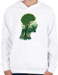 printfashion Zöld elme - Gyerek kapucnis pulóver - Fehér (6251109)