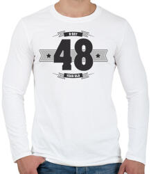 printfashion b-day-48-dark-lightgrey - Férfi hosszú ujjú póló - Fehér (512124)